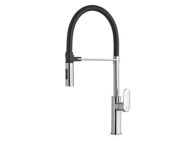 Змішувач для кухні Paffoni Candy з поворотним кронштейном, Chrome/black (CA179CRNO)