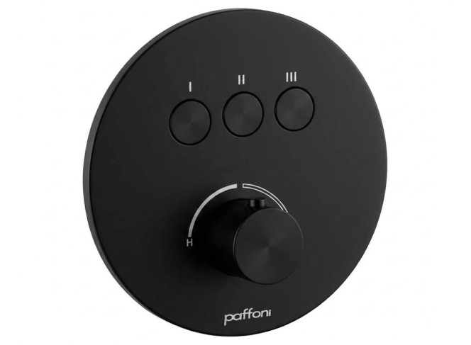 Змішувач для душу Paffoni COMPACT box, зовнішня частина (3 функції), Matt Black (CPM019NO)