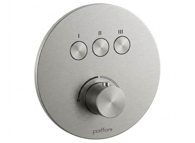 Змішувач для душу Paffoni COMPACT box, зовнішня частина (3 функції), Steel looking (CPM019ST)