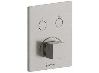 Змішувач для душу Paffoni Compact Box, зовнішня частина, 2 споживача, Steel looking (CPM518ST)