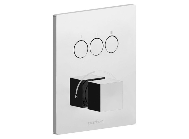 Змішувач для душу Paffoni Compact Box, зовнішня частина, 3 споживача. Chrome (CPM519CR)