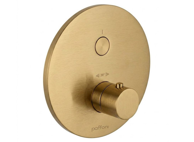 Термостат для душу Paffoni Compact Box, зовнішня частина (1 функція), Brushed Honey Gold (CPT013HGSP)