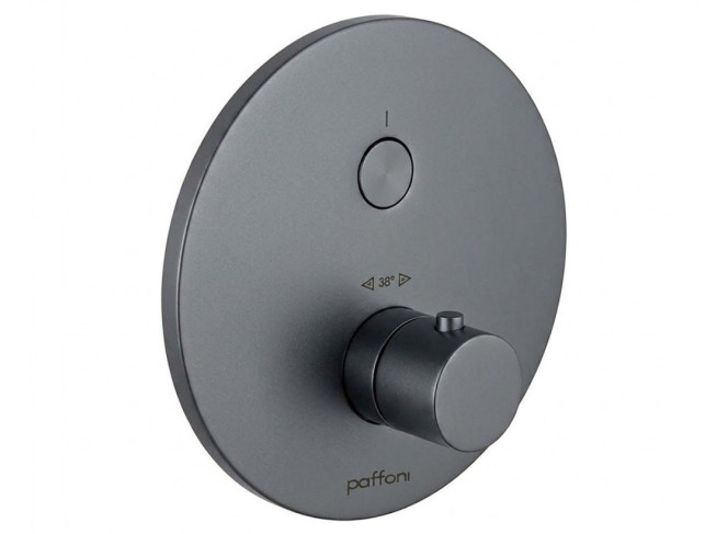 Термостат для душу Paffoni Compact Box, зовнішня частина, 1 споживач, Mercury Grey (CPT013MG)