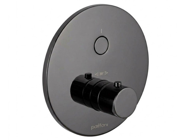 Термостат для душу Paffoni Compact Box, зовнішня частина, 1 споживач, Black Chrome (CPT013NKN)