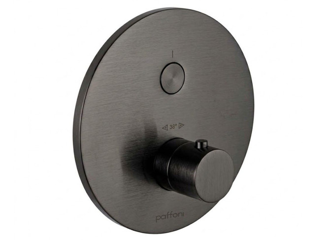 Термостат для душу Paffoni Compact Box, зовнішня частина, 1 споживач, Brushed Black Chrome (CPT013NKNSP)
