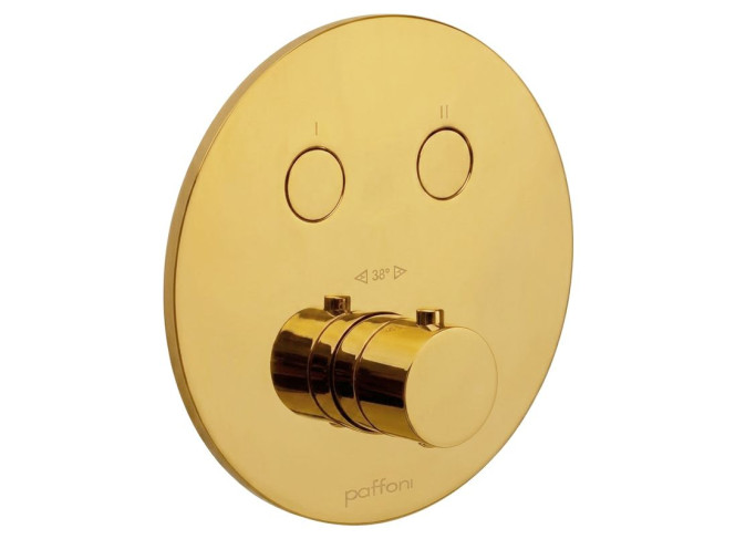 Термостат для душу Paffoni Compact Box, зовнішня частина, 2 споживача, Honey Gold (CPT018HG)