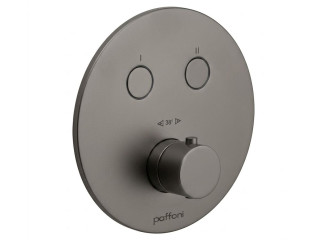 Термостат для душу Paffoni Compact Box, зовнішня частина, 2 споживача, Mercury Grey (CPT018MG)