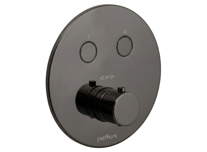 Термостат для душу Paffoni Compact Box, зовнішня частина, 2 споживача, Black Chrome (CPT018NKN)