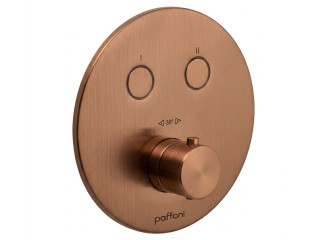 Термостат для душу Paffoni Compact Box, зовнішня частина, 2 споживача, Brushed Copper (CPT018RASP)