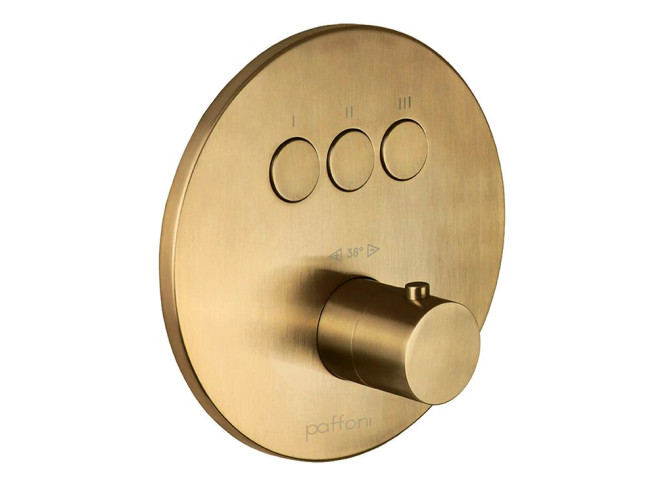 Термостат для душу Paffoni Compact box прихованого монтажу (3 функції), Brushed Honey Gold (CPT019HGSP)