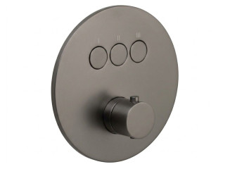 Термостат для душу Paffoni Compact Box, зовнішня частина, 3 споживача, Mercury Grey (CPT019MG)