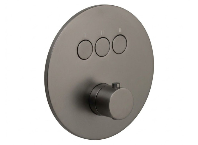 Термостат для душу Paffoni Compact Box, зовнішня частина, 3 споживача, Mercury Grey (CPT019MG)