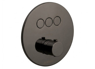 Термостат для душу Paffoni Compact Box, зовнішня частина, 3 споживача, Black Chrome (CPT019NKN)