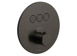 Термостат для душу Paffoni Compact Box, зовнішня частина, 3 споживача, Brushed Black Chrome (CPT019NKNSP)