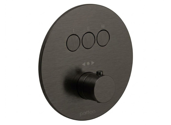 Термостат для душу Paffoni Compact Box, зовнішня частина, 3 споживача, Brushed Black Chrome (CPT019NKNSP)