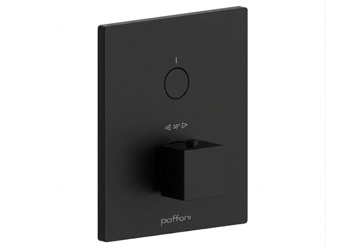 Термостат для душу Paffoni Compact Box, зовнішня частина, 1 споживач, Matt Black (CPT513NO)