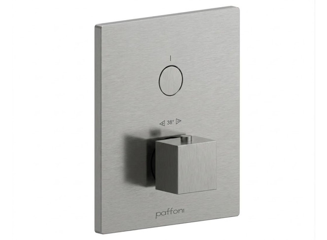Термостат для душу Paffoni Compact Box, зовнішня частина, 1 споживач, Steel looking (CPT513ST)