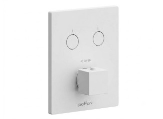Термостат для душу Paffoni Compact box прихованого монтажу (2 функції) зовнішня частина, Bianco Opaco (CPT518BO)