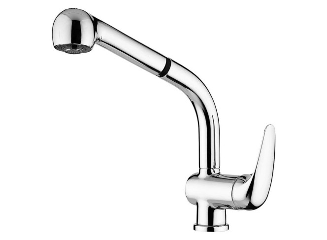 Змішувач для кухні Paffoni Duemila з висувним душем (2 форсунки), Chrome (DU185CR)