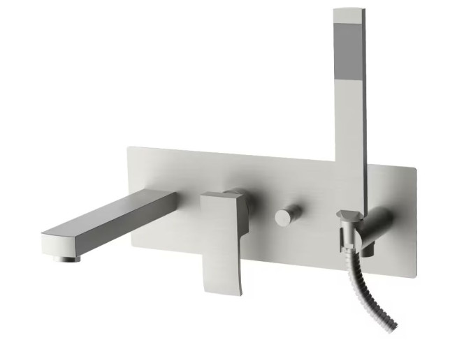 Змішувач для ванни Paffoni Elle з кнопковим перемикачем, Steel looking (EL001ST)