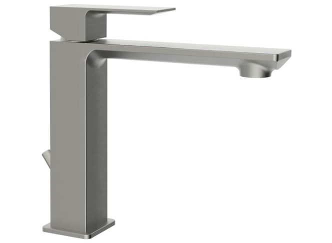 Змішувач для умивальника Paffoni Elle з донним клапаном 1”1/4G, Steel looking (EL073HST)