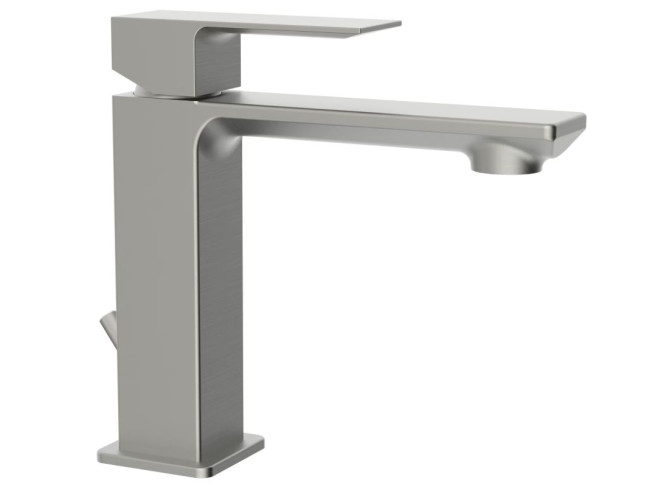 Змішувач для умивальника Paffoni Elle з донним клапаном 1”1/4G, Steel looking (EL075HST)