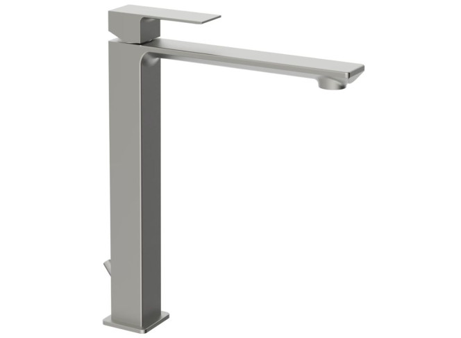 Змішувач для умивальника Paffoni Elle високий, з донним клапаном 1”1/4G, Steel looking (EL085HST)