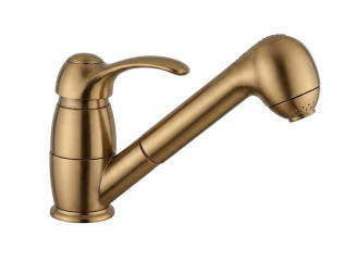 Фото - Змішувач для кухні Paffoni Flavia з висувним душем (2 форсунки), Bronze (FA183BR)