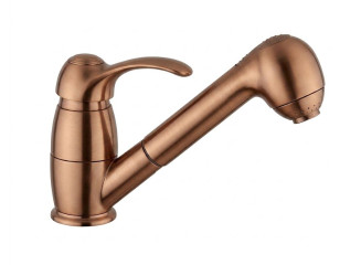 Змішувач для кухні Paffoni Flavia з висувним душем (2 форсунки), Copper (FA183RM)