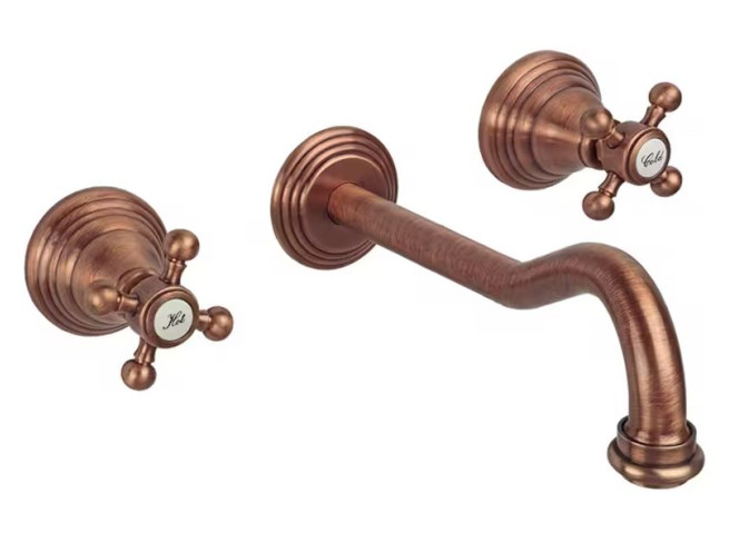 Змішувач для умивальника Paffoni Belinda, настінний, вилив 245 мм, Copper (FBLV008RM)