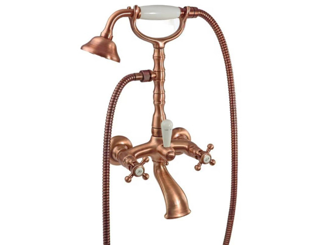 Змішувач для ванни/душу Paffoni Belinda, ручний душ, шланг 100 см, Copper (FBLV022RM)