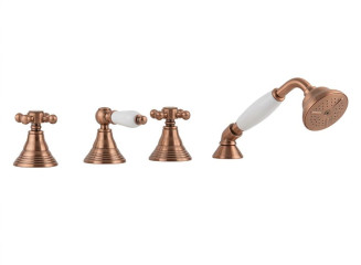 Змішувач для ванни Paffoni Belinda на борт, без виливу, 4 отвори, Copper (FBLV041RM)