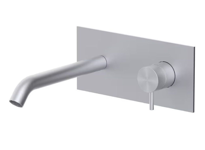 Змішувач для умивальника Paffoni Inox Tech, вбудований, вилив 18 см, Steel (INOX107AC)