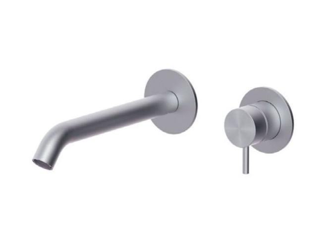Змішувач для умивальника Paffoni Inox Tech, вбудований, вилив 18 см, Steel (INOX107AC60)