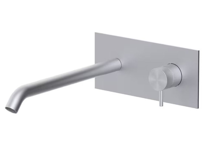 Змішувач для умивальника Paffoni Inox Tech, вбудований, вилив 25 см, Steel (INOX108AC)