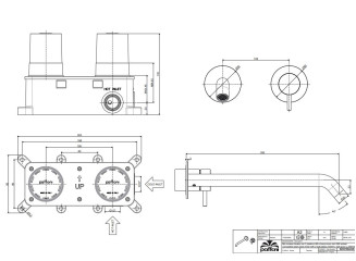 Змішувач для умивальника Paffoni Inox Tech, настінний, вилив 250 мм, Steel (INOX108AC60)