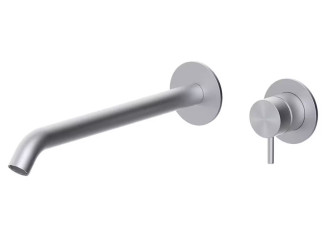 Змішувач для умивальника Paffoni Inox Tech, настінний, вилив 250 мм, Steel (INOX108AC60)