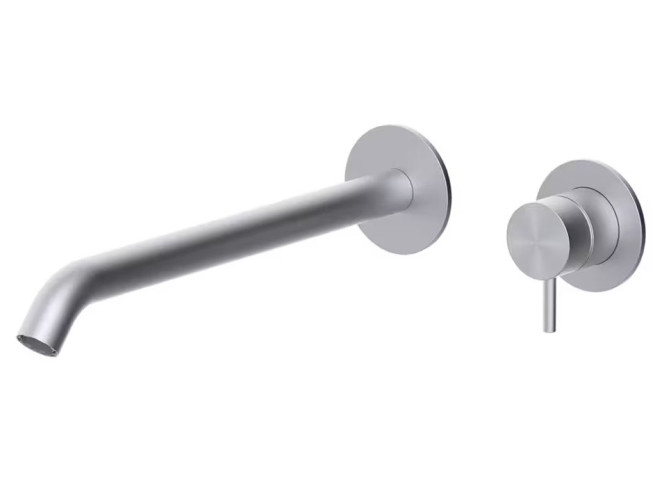 Змішувач для умивальника Paffoni Inox Tech, настінний, вилив 250 мм, Steel (INOX108AC60)