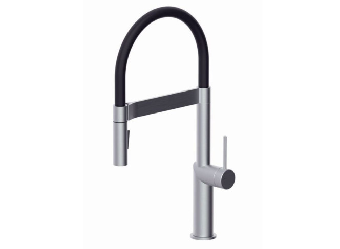 Змішувач для кухні Paffoni Inox Tech Professional, поворотний вилив, Steel (INOX179AC)