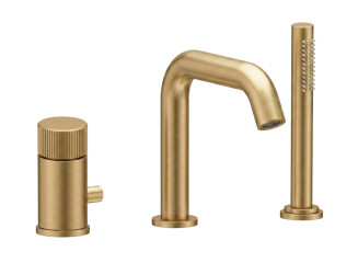 Змішувач для ванни Paffoni JO, з дивертором, 3 отвори, вилив 20 см, Brushed honey gold (JO045HGSP)