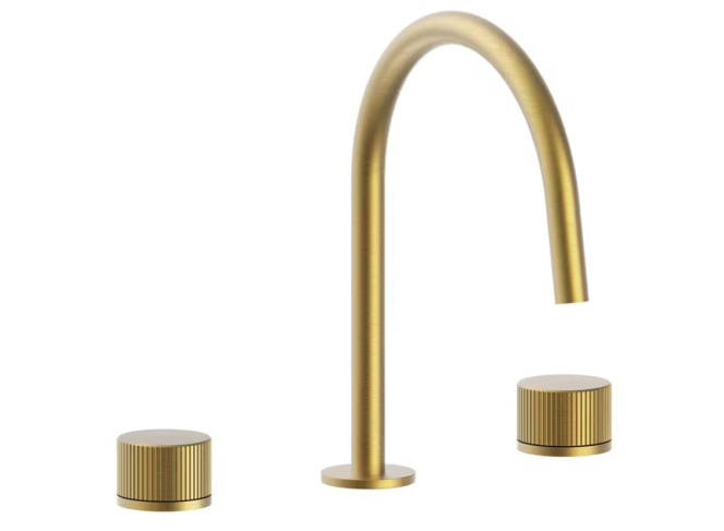 Змішувач для умивальника Paffoni JO на 3 отвори, донний клапан Clic-Clac, Brushed honey gold (JO052KHGSP)