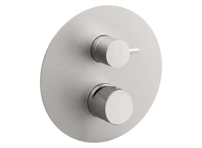 Змішувач для душу Paffoni JO, прихованого монтажу, 2 виходи, зовнішня частина, Steel looking (JOBOX018ST)