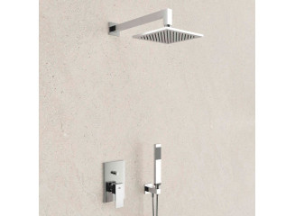 Душова система Paffoni Shower прихованого монтажу, верхній душ 20х20 см, Chrome (KITEL015CR)