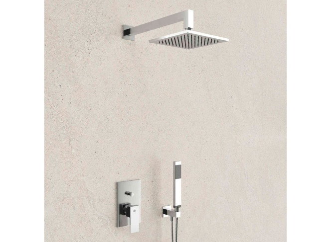 Душова система Paffoni Shower прихованого монтажу, верхній душ 20х20 см, Chrome (KITEL015CR) Фото №2 - Душова система Paffoni Shower прихованого монтажу, верхній душ 20х20 см, Chrome (KITEL015CR)
