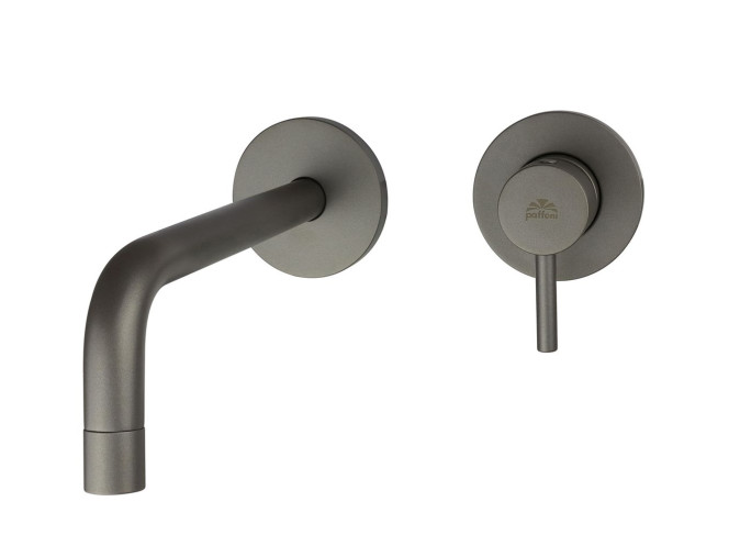 Змішувач для умивальника настінний Paffoni Light 248 мм, Mercury Grey (LIG007MG70)