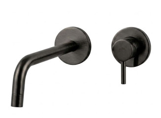Змішувач для умивальника Paffoni Light настінний, вилив 24.8 см, Brushed Black Chrome (LIG007NKNSP70)