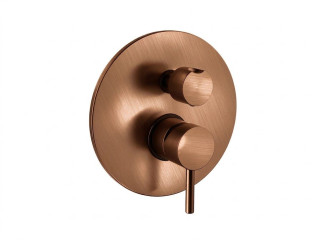 Змішувач для душу Paffoni Light прихованого монтажу на 2 споживача, Brushed Copper PVD (LIG018RASP)