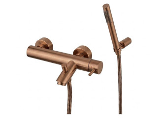 Змішувач для ванни/душу Paffoni Light з регульованим душовим гарнітуром, Brushed Copper PVD (LIG023RASP)