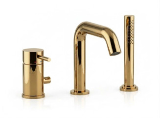 Змішувач для ванни Paffoni Light MAX FLOW на 3 отвори, Honey Gold (LIG045HG)
