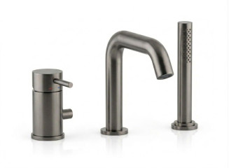 Змішувач для ванни Paffoni Light MAX FLOW на 3 отвори, Mercury Grey (LIG045MG)